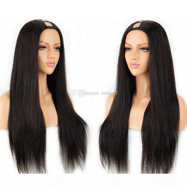 human hair u part wigs silky straight 100% peruvian remy hair wig middle part with natural color 130% 150% 180% density, Black;brown 
human hair u part wigs silky straight 100% peruvian remy hair wig middle part with natural color 130% 150% 180% density, Black;brown