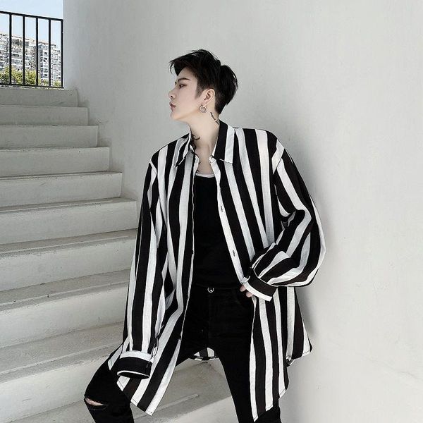 2020 spring and autumn new youth popular original cotton and linen loose striped long-sleeved shirt fashion casual top, White;black
2020 spring and autumn new youth popular original cotton and linen loose striped long-sleeved shirt fashion casual top, White;black