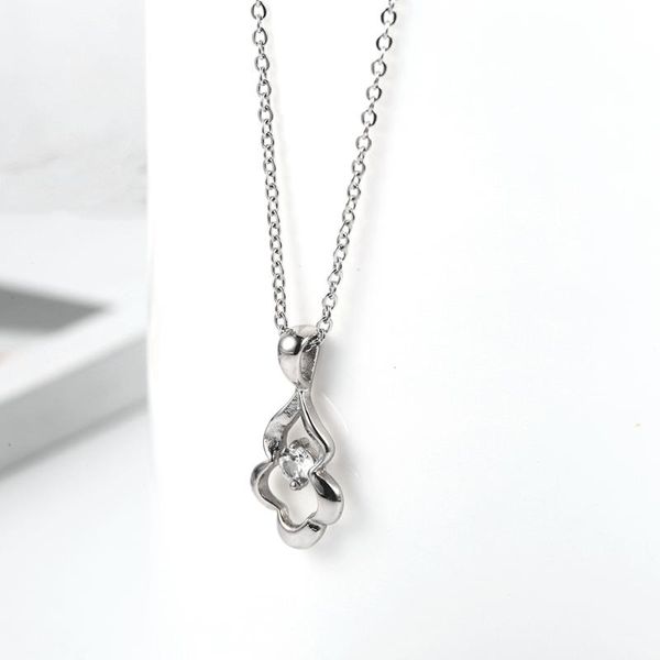 classic zircon necklace heart apple flower necklace for women stainless steel pendants jewelry, Silver
classic zircon necklace heart apple flower necklace for women stainless steel pendants jewelry, Silver