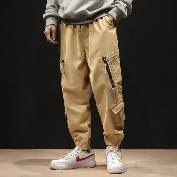 men's pants nice hip streetwear men cargo work joggers cotton elastic waist zippers multi pockets harem pant sweatpants, Black
men's pants nice hip streetwear men cargo work joggers cotton elastic waist zippers multi pockets harem pant sweatpants, Black