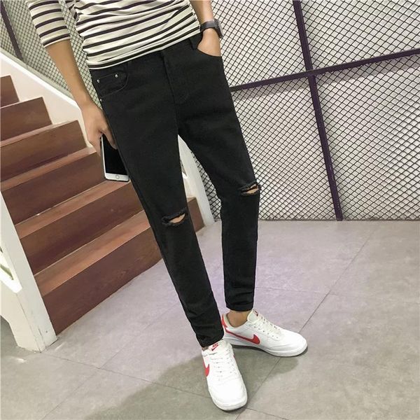 men jeans hole slim skinny denim pants men fashion knee holes personality street style fashion casual ankle-length pants, Blue
men jeans hole slim skinny denim pants men fashion knee holes personality street style fashion casual ankle-length pants, Blue