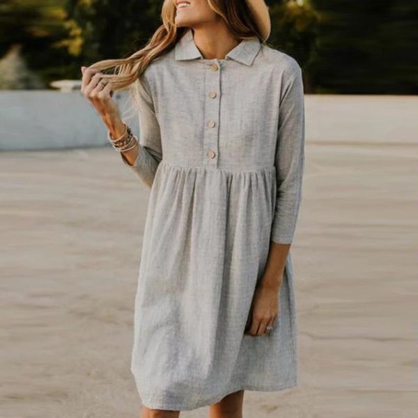 fashion summer 100% cotton dress buttons princess swing dress sundress women's casual beach party vestido de festa, Black;gray
fashion summer 100% cotton dress buttons princess swing dress sundress women's casual beach party vestido de festa, Black;gray