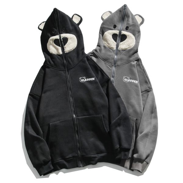 2021 new fall/winter hoodedr men and women cartoon bear long sleeve embroidered cardigan 4wie, Black
2021 new fall/winter hoodedr men and women cartoon bear long sleeve embroidered cardigan 4wie, Black