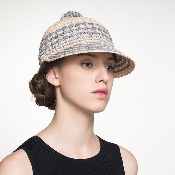 wide brim hats sedancasesa 100% raffia straw caps for women plant ladies vacation beach summer crochet strips baseball sun with ball1, Blue;gray
wide brim hats sedancasesa 100% raffia straw caps for women plant ladies vacation beach summer crochet strips baseball sun with ball1, Blue;gray