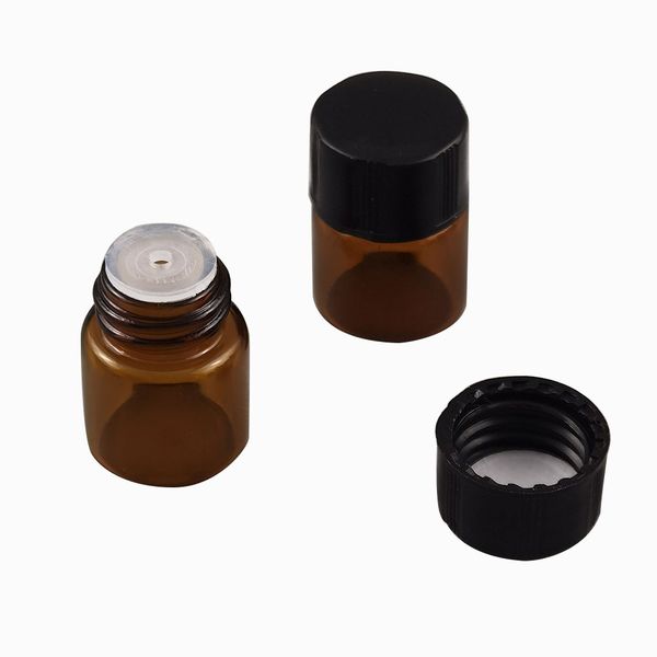 100 x 1ml mini amber glass bottle with orifice reducer & black cap 1/4 dram small essential bottle 201012
100 x 1ml mini amber glass bottle with orifice reducer & black cap 1/4 dram small essential bottle 201012