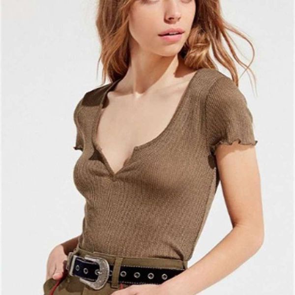 2019 women's short sleeve t-shirt spring new solid color pullover v-neck versatile top, Black;brown
2019 women's short sleeve t-shirt spring new solid color pullover v-neck versatile top, Black;brown