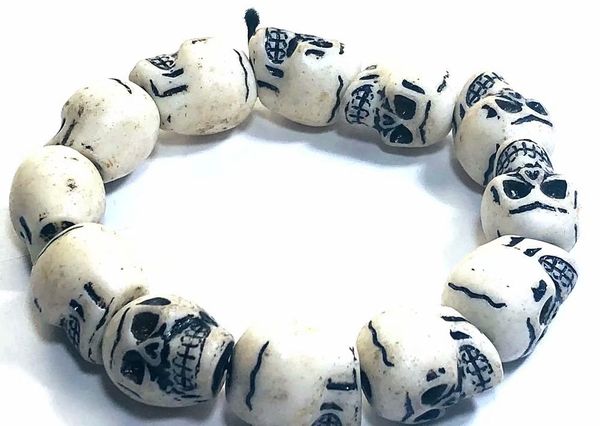 skeleton vintage white color skull biker bracelet punk gothic men's bangle, Black
skeleton vintage white color skull biker bracelet punk gothic men's bangle, Black