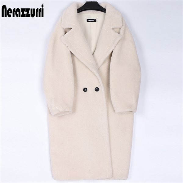 nerazzurri winter long oversized teddy coat women lapel brown thick warm sheep wool teddy bear jacket women plus size fashion 201212, Black
nerazzurri winter long oversized teddy coat women lapel brown thick warm sheep wool teddy bear jacket women plus size fashion 201212, Black