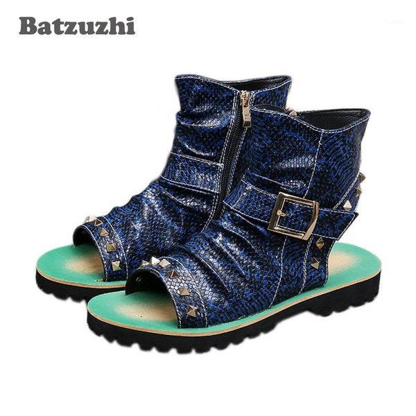 2020 brand new men leather sandals punk with rivets open toe ankle sandal boot leather blue men gladiator summer sandalias, us121, Black
2020 brand new men leather sandals punk with rivets open toe ankle sandal boot leather blue men gladiator summer sandalias, us121, Black