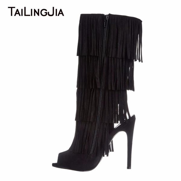 boots fashion peep toe summer woman black supper high heel long stilettos ladies shoes with zipper fringe sexy
boots fashion peep toe summer woman black supper high heel long stilettos ladies shoes with zipper fringe sexy