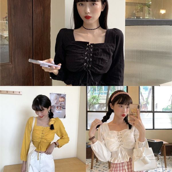 8gakg early autumn 2020 new women's wear design short shirtshirt shirtsense small number bubble sleeve square sleeve navel exposed long, White
8gakg early autumn 2020 new women's wear design short shirtshirt shirtsense small number bubble sleeve square sleeve navel exposed long, White