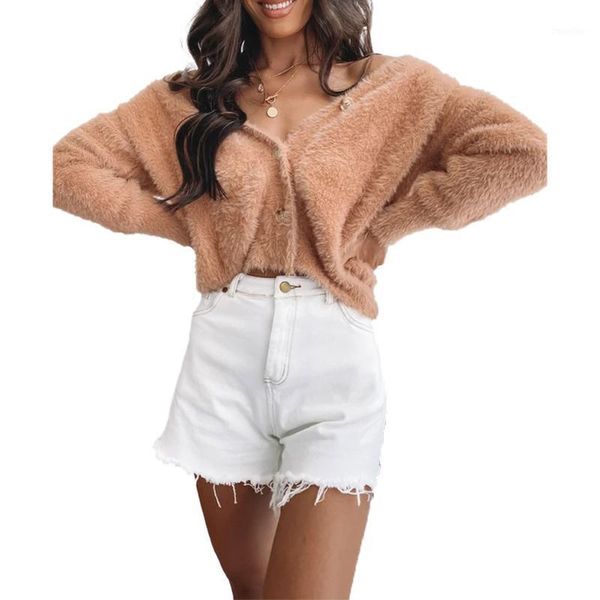 women long sleeve cardigan autumn ladies open buttons long sleeve v neck soft plush cardigans female1, Black;brown
women long sleeve cardigan autumn ladies open buttons long sleeve v neck soft plush cardigans female1, Black;brown