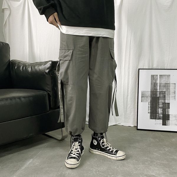 guochao overalls for men and women, Black