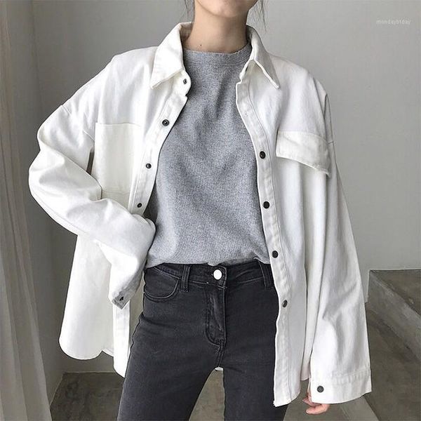 autumn new women oversize denim jackets spring summer solid bfstyle white shirts with pockets female plus size loose thin coats1, Black;brown
autumn new women oversize denim jackets spring summer solid bfstyle white shirts with pockets female plus size loose thin coats1, Black;brown