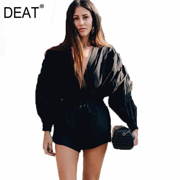 women's jumpsuits & rompers deat 2021 spring and summer lantern sleeves short length high waist v-neck jumpsuit female romper wl68501l1, Black;white
women's jumpsuits & rompers deat 2021 spring and summer lantern sleeves short length high waist v-neck jumpsuit female romper wl68501l1, Black;white