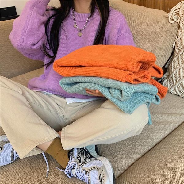 lucyever women o-neck sweaters 2020 autumn winter harajuku elegant purple knit pullovers female korean style loose solid jumpers1, White;black
lucyever women o-neck sweaters 2020 autumn winter harajuku elegant purple knit pullovers female korean style loose solid jumpers1, White;black