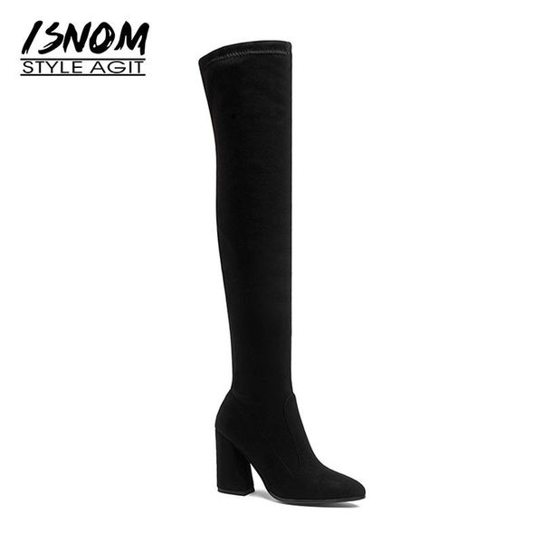 isnom 2020 winter latest stretch thigh high boot for woman fashion thick high heels shoes lady over knee boot women big size, Black
isnom 2020 winter latest stretch thigh high boot for woman fashion thick high heels shoes lady over knee boot women big size, Black