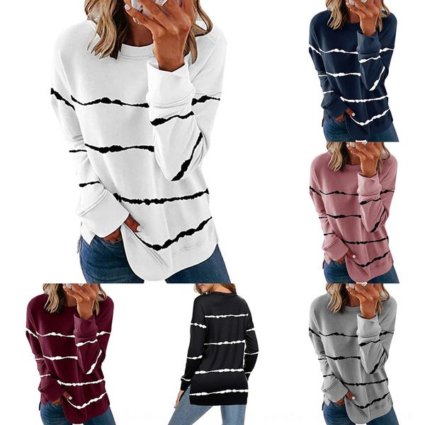 2020 autumn and winter women's tie-dyed printed striped round neck loose long sleeve t-shirt coat t-shirt women's ksm06, Black
2020 autumn and winter women's tie-dyed printed striped round neck loose long sleeve t-shirt coat t-shirt women's ksm06, Black