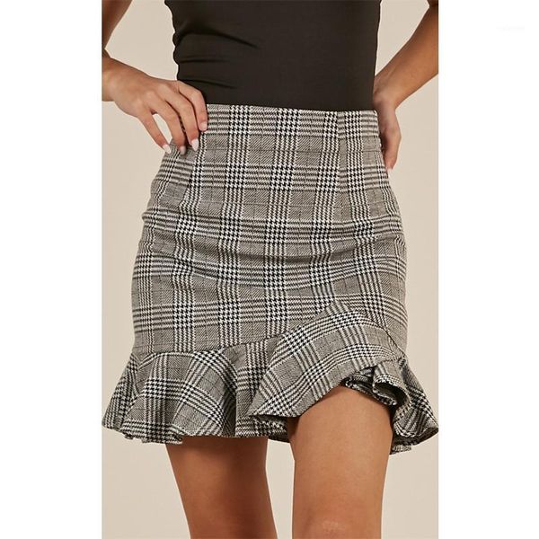 style american and american women dress versatile flounces irregular a line skirt high waist versatile plaid skirt1, Black
style american and american women dress versatile flounces irregular a line skirt high waist versatile plaid skirt1, Black
