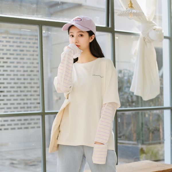 xkgxk 2020 loose new version korean of small fresh fake two-piece striped autumn design sense small number of long sleeve t-shirt women c, White
xkgxk 2020 loose new version korean of small fresh fake two-piece striped autumn design sense small number of long sleeve t-shirt women c, White