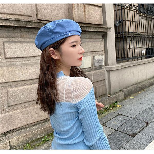 berets winter cap for women with adjustable rope simple solid color retro style hat girls teenagers clothing accessories 2021, Blue;gray
berets winter cap for women with adjustable rope simple solid color retro style hat girls teenagers clothing accessories 2021, Blue;gray