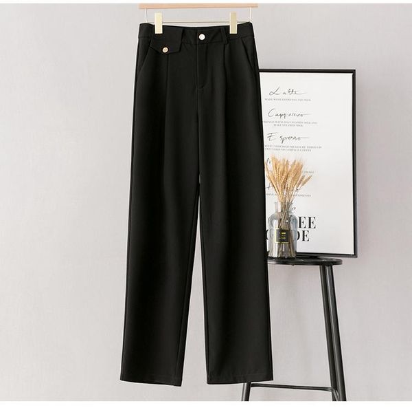 women's pants & capris women large size casual straight high waist wide leg m795, Black;white
women's pants & capris women large size casual straight high waist wide leg m795, Black;white