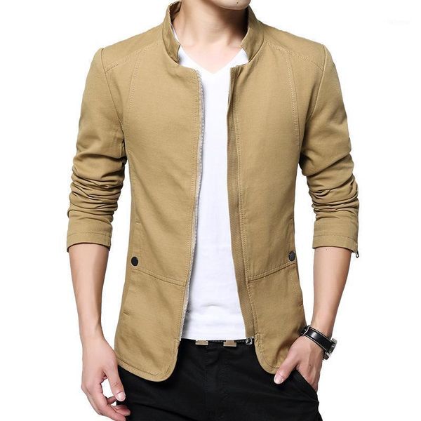 large size autumn new men's stand collar cotton washed jacket male slim fit long sleeve zipper cardigan jacket man's clothes 5xl1, Black;brown
large size autumn new men's stand collar cotton washed jacket male slim fit long sleeve zipper cardigan jacket man's clothes 5xl1, Black;brown