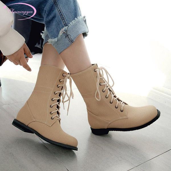 chainingyee cosplay style round head autumn mid-calf boots fashion belt black brown apricot low heel women's riding boots
chainingyee cosplay style round head autumn mid-calf boots fashion belt black brown apricot low heel women's riding boots