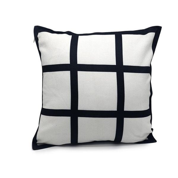 9 panel pillow cover blank sublimation pillow case black grid woven polyester heat transfer cushion cover throw sofa pillowcases 40*40cm 
9 panel pillow cover blank sublimation pillow case black grid woven polyester heat transfer cushion cover throw sofa pillowcases 40*40cm