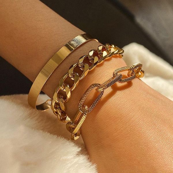 ainian 3pcs/set punk miami curb cuban chunky thick twisted bracelets bangles simple gold color metal link bracelets jewelry, Black
ainian 3pcs/set punk miami curb cuban chunky thick twisted bracelets bangles simple gold color metal link bracelets jewelry, Black