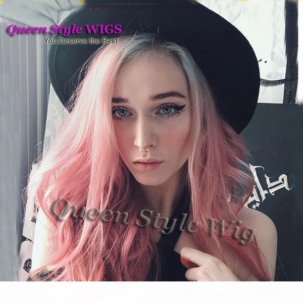 painted hair wigs synthetic long loose curl grey root ombre dull rose red color hair lace front wig cosplay party pelucas wigs, Black
painted hair wigs synthetic long loose curl grey root ombre dull rose red color hair lace front wig cosplay party pelucas wigs, Black