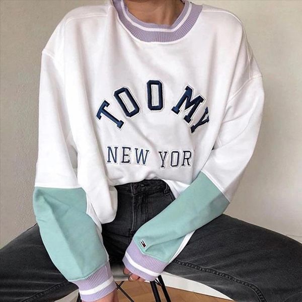 fashion girls sweatshirts new york letter print fashion splicing white hoodies y2k women 2021 autumn loose pullovers, Black
fashion girls sweatshirts new york letter print fashion splicing white hoodies y2k women 2021 autumn loose pullovers, Black