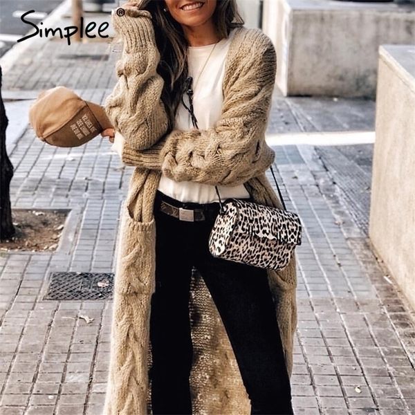 simplee winter mohair long cardigan knitted sweater women long sleeve female jumper cardigan casual streetwear pull femme 201128, White;black