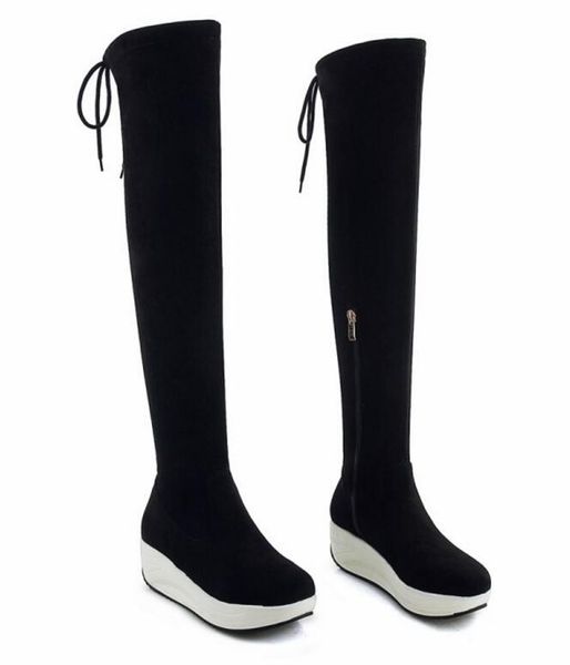boots ladies chaussure women wedge shoes woman zapatos mujer sapato knee high mid med heels platform lace decor booties xz181218, Black
boots ladies chaussure women wedge shoes woman zapatos mujer sapato knee high mid med heels platform lace decor booties xz181218, Black