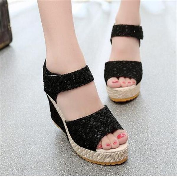 women sandals 2020 new summer fashion lace hollow gladiator wedges shoes woman slides peep toe hook & loop solid lady casual1, Black
women sandals 2020 new summer fashion lace hollow gladiator wedges shoes woman slides peep toe hook & loop solid lady casual1, Black