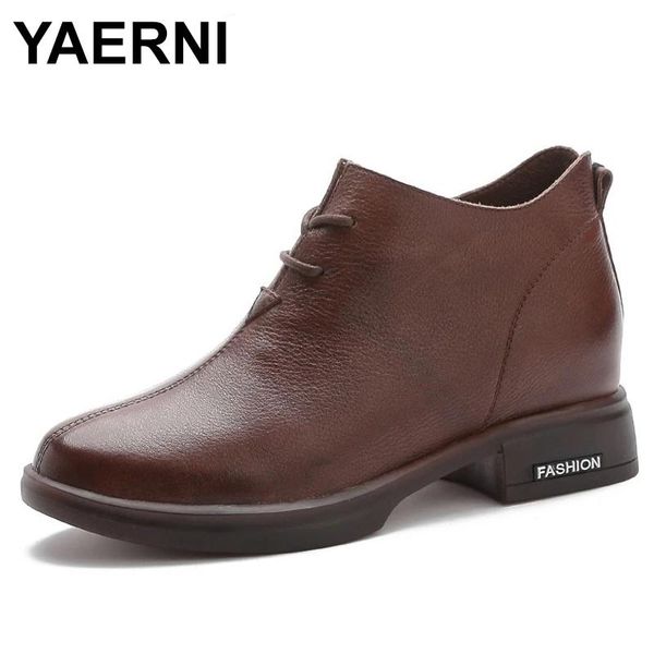 yaerni 2020 fashion autumn women ankle boots genuine leather casual leather shoes women retro flat heel comfortable short boots, Black
yaerni 2020 fashion autumn women ankle boots genuine leather casual leather shoes women retro flat heel comfortable short boots, Black