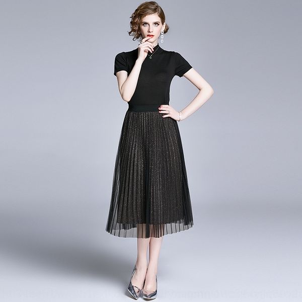 fzyei collar summer suit stand collar short sleeve gold mesh women's 2-piece skirt wear new summer suit stand new short sleeve gold mes, Gray
fzyei collar summer suit stand collar short sleeve gold mesh women's 2-piece skirt wear new summer suit stand new short sleeve gold mes, Gray