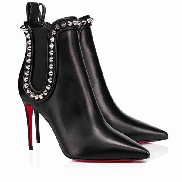 women red fashion bottom boots studded spikes flats shoes ankle boot woman heels party wedding shoe with box high quality, Black
women red fashion bottom boots studded spikes flats shoes ankle boot woman heels party wedding shoe with box high quality, Black