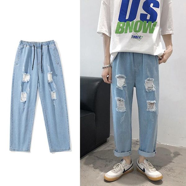 summer men's fashion skinny hole wash jeans stretch slim fit blue color casual pants biker denim trousers plus size s-2xl kg-265
summer men's fashion skinny hole wash jeans stretch slim fit blue color casual pants biker denim trousers plus size s-2xl kg-265