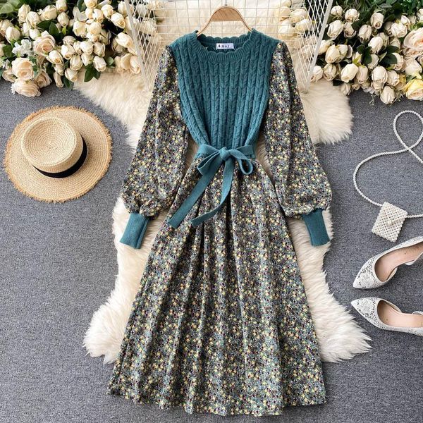 2021 new spring women korean knitted dress casual o neck puff sleeve patchwork a line boho dress vintage print floral long, Black;gray
2021 new spring women korean knitted dress casual o neck puff sleeve patchwork a line boho dress vintage print floral long, Black;gray