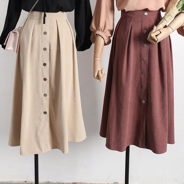2020 spring summer womens single breasted midi pleated skirt solid color high waist suede a line jupe japanese school clothes, Black
2020 spring summer womens single breasted midi pleated skirt solid color high waist suede a line jupe japanese school clothes, Black