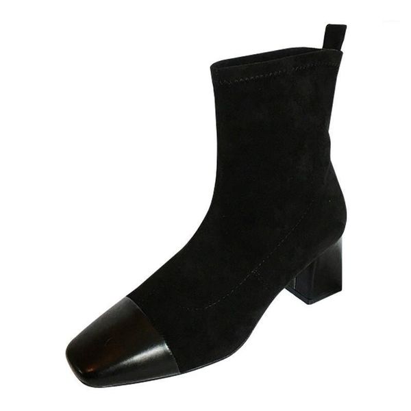 square head boots new autumn and winter socks boots stretch thin bare thick with ladies short women fashion b1, Black
square head boots new autumn and winter socks boots stretch thin bare thick with ladies short women fashion b1, Black