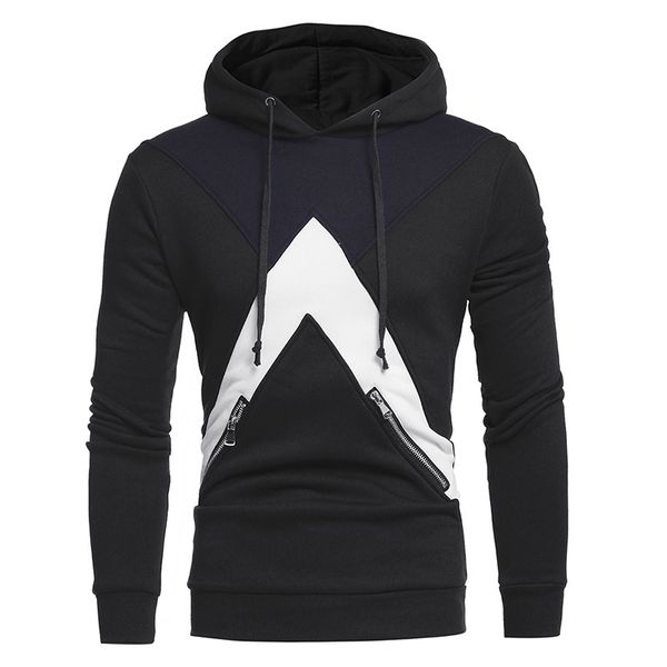 men fashion 2020 slim long sleeve stitching hoodie zip pocket sweatshirt harajuku pullover clothes men, Black
men fashion 2020 slim long sleeve stitching hoodie zip pocket sweatshirt harajuku pullover clothes men, Black