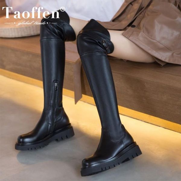 taoffen натуральной кожи женщин старше колен сапоги круглый toe боковой молнии обувь пряжки металла теплые ботинки партии женщин обувь разме, Black
taoffen натуральной кожи женщин старше колен сапоги круглый toe боковой молнии обувь пряжки металла теплые ботинки партии женщин обувь разме, Black
