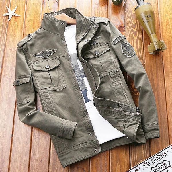 men's jackets loose tooling jacket stand collar washed cotton casual thin men bomber, Black;brown
men's jackets loose tooling jacket stand collar washed cotton casual thin men bomber, Black;brown