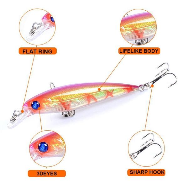 1pcs quality 8-color classic laser minnow fishing lure 8.5cm/7.2glure bionic bait floating wobblers artificial floating bbyrvi 
1pcs quality 8-color classic laser minnow fishing lure 8.5cm/7.2glure bionic bait floating wobblers artificial floating bbyrvi