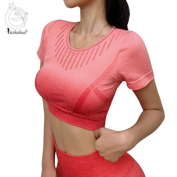 gradient women yoga short sleeve high waist sport leggings gym set clothes sports fitness shirt suit kg-269, White;red
gradient women yoga short sleeve high waist sport leggings gym set clothes sports fitness shirt suit kg-269, White;red
