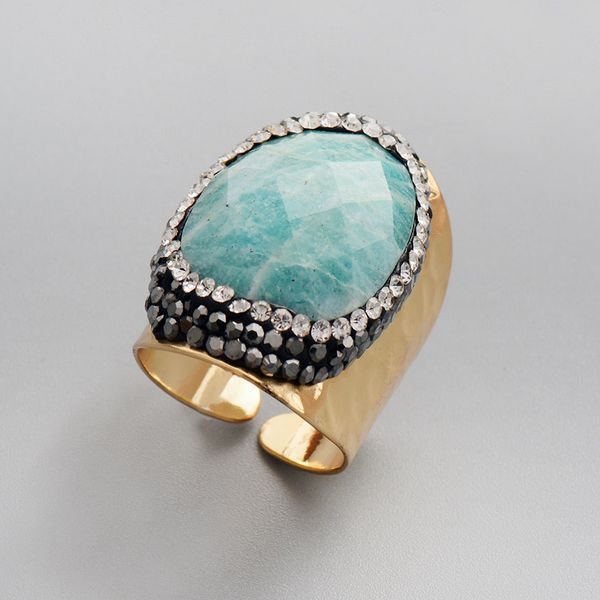 rings for women gold color amazonite party ring paved crystal fashion wedding cocktail rings wife gifts size 7, Silver
rings for women gold color amazonite party ring paved crystal fashion wedding cocktail rings wife gifts size 7, Silver