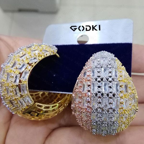 godki luxury "c" circle full micro cubic zirconia party wedding saudi arabic dubai 3 tone interval earrings for women jewelry, Silver
godki luxury "c" circle full micro cubic zirconia party wedding saudi arabic dubai 3 tone interval earrings for women jewelry, Silver