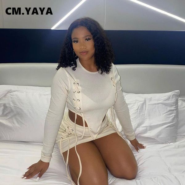 cm.yaya wome knit lace up side irregular long sleeve croped t-shirt fashion streetwear ribbed tee 2021 new, White
cm.yaya wome knit lace up side irregular long sleeve croped t-shirt fashion streetwear ribbed tee 2021 new, White